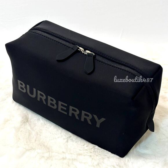 BURBERRY black cosmetic pouch toiletry bag travel case - Picture 1 of 5